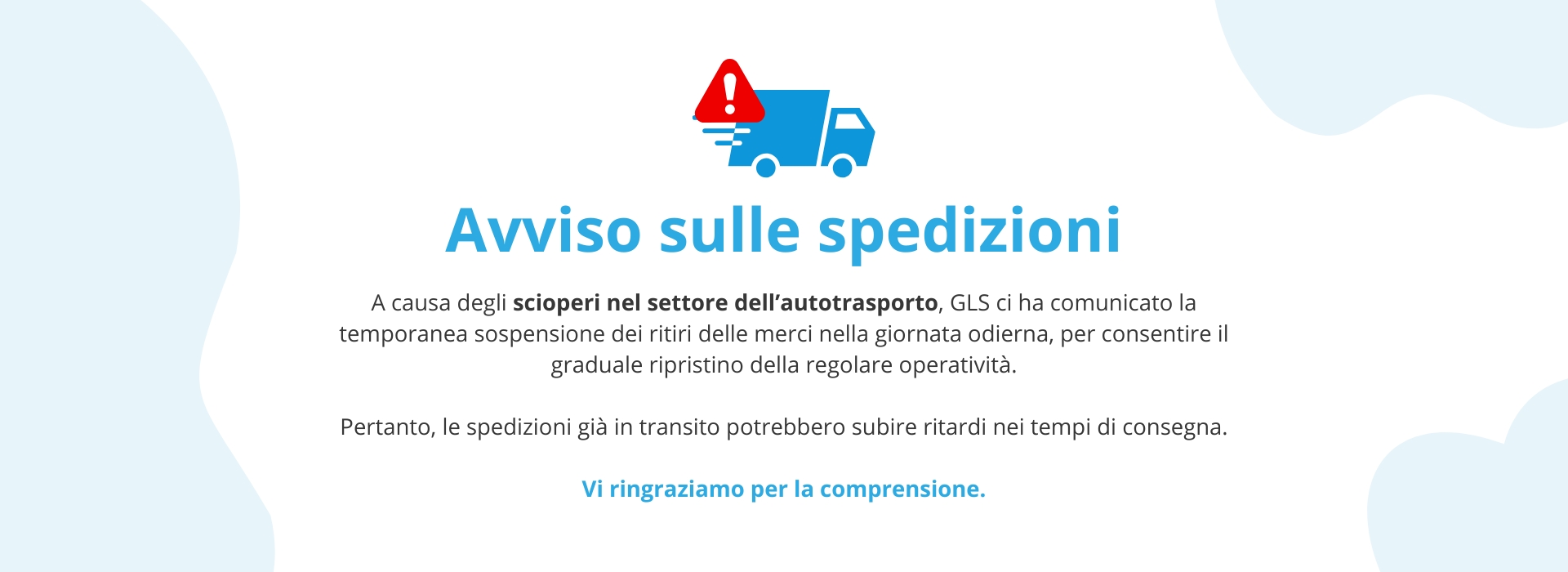 avviso spedizioni